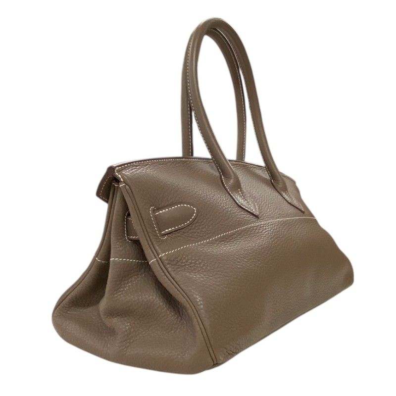 HERMES Birkin Shoulder Bag in Etoupe with Silver Hardware