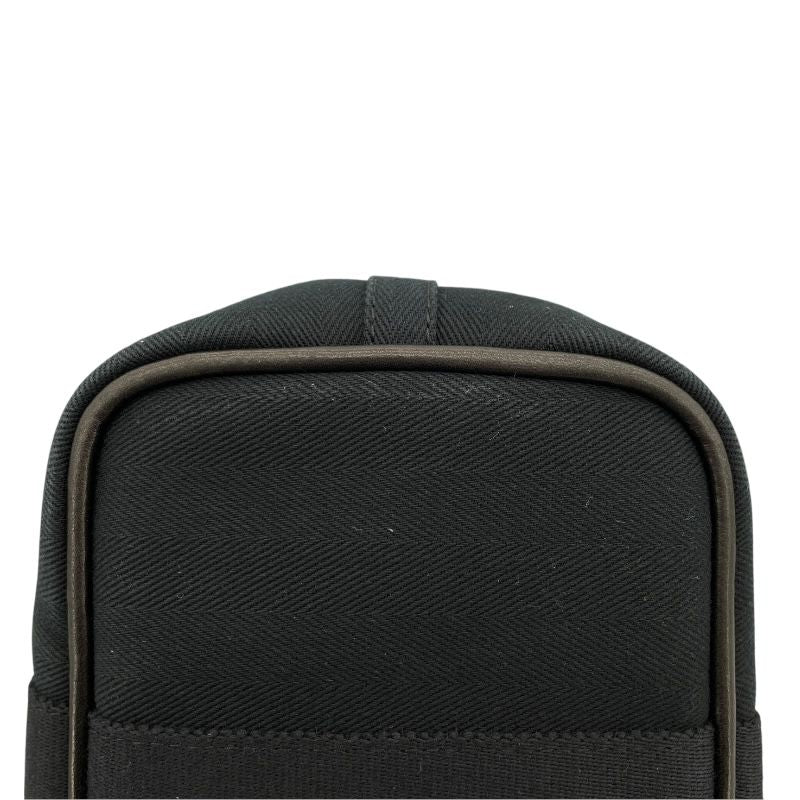 HERMES Valparaiso PM Black Handbag with Silver Hardware