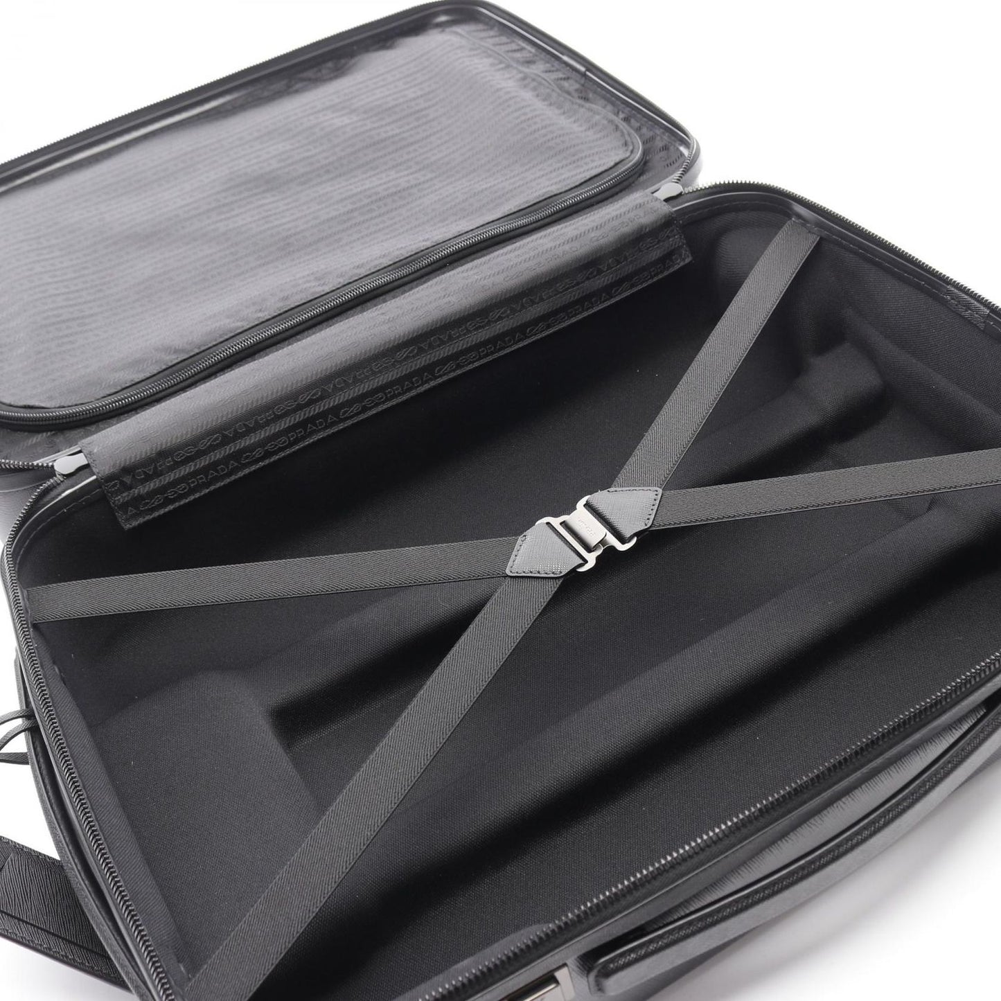 PRADA Policarbonato Trolley Carry-On - Black Saffiano Leather