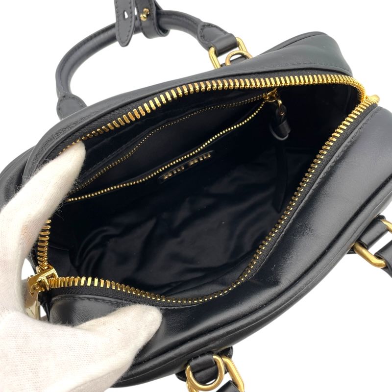 Miu Miu Arcadia Leather Mini Bag - Black - Exquisite Craftsmanship