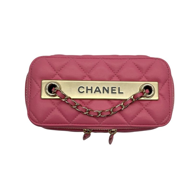 CHANEL Vanity Shoulder Bag AP1341 - Pink Lambskin with Gold Hardware