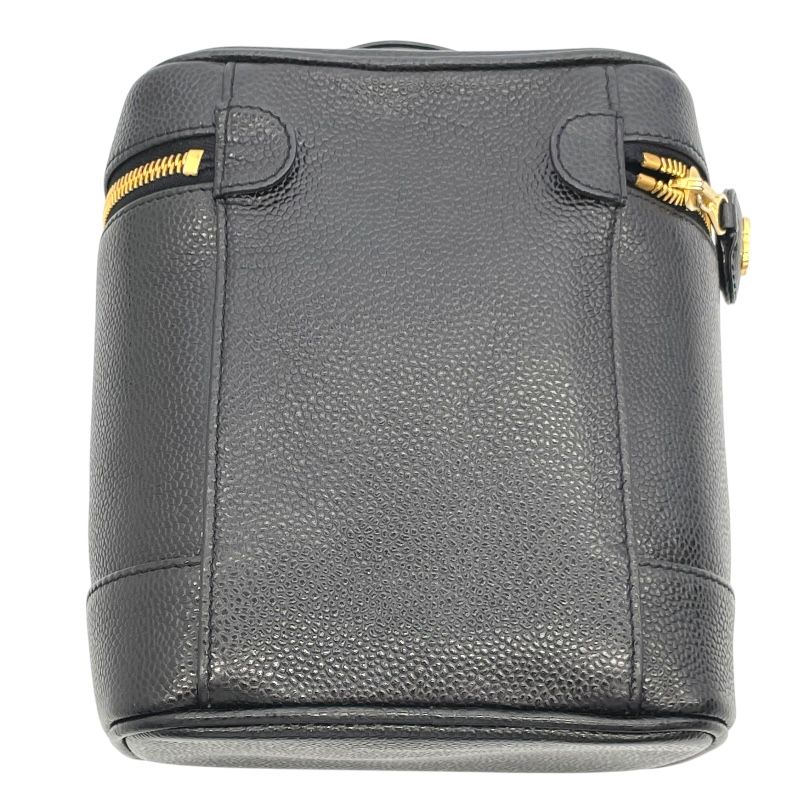 CHANEL Coco Mark Vanity Bag A01998 in Black Caviar Leather