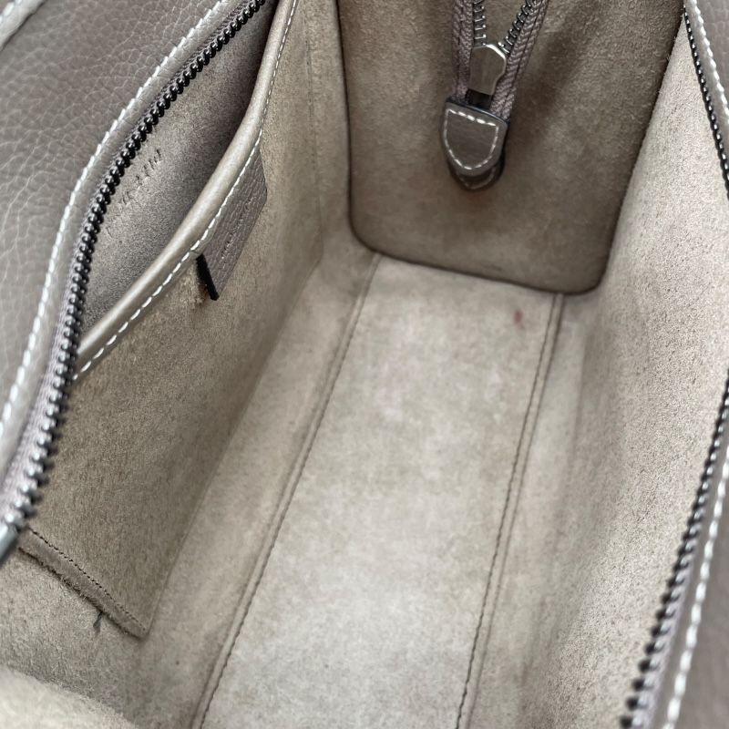 CELINE Luggage Nano Shopper in Khaki Drum Calfskin - Exquisite Craftsmanship