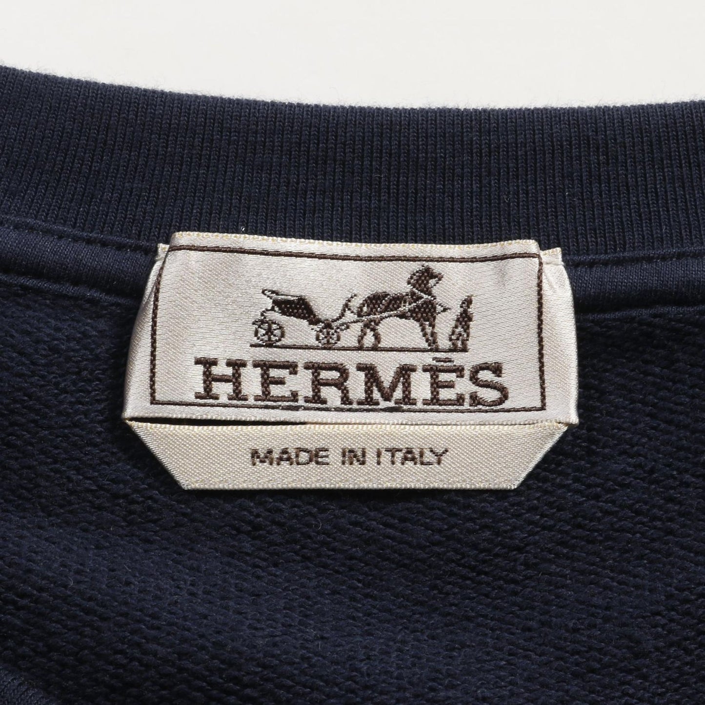 HERMES Crew Sweatshirt in Navy Cotton - Unworn Luxury