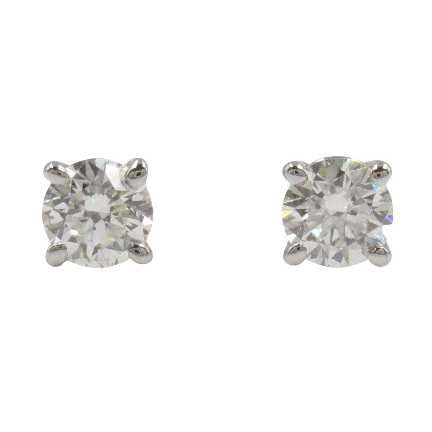 TIFFANY & CO. Solitaire Diamond Earrings in Platinum