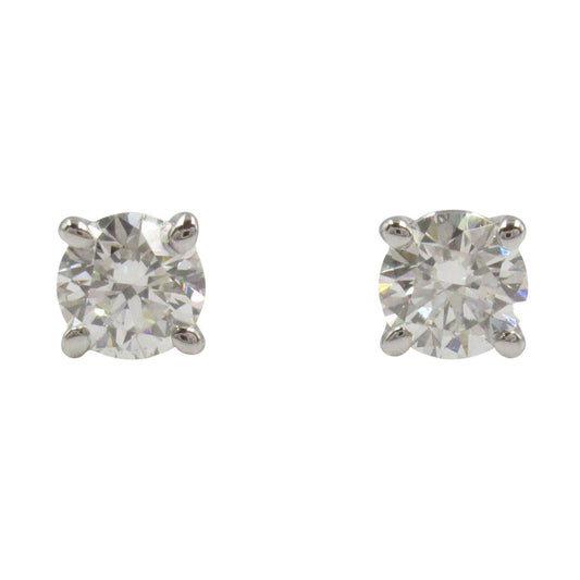TIFFANY & CO. Solitaire Diamond Earrings in Platinum