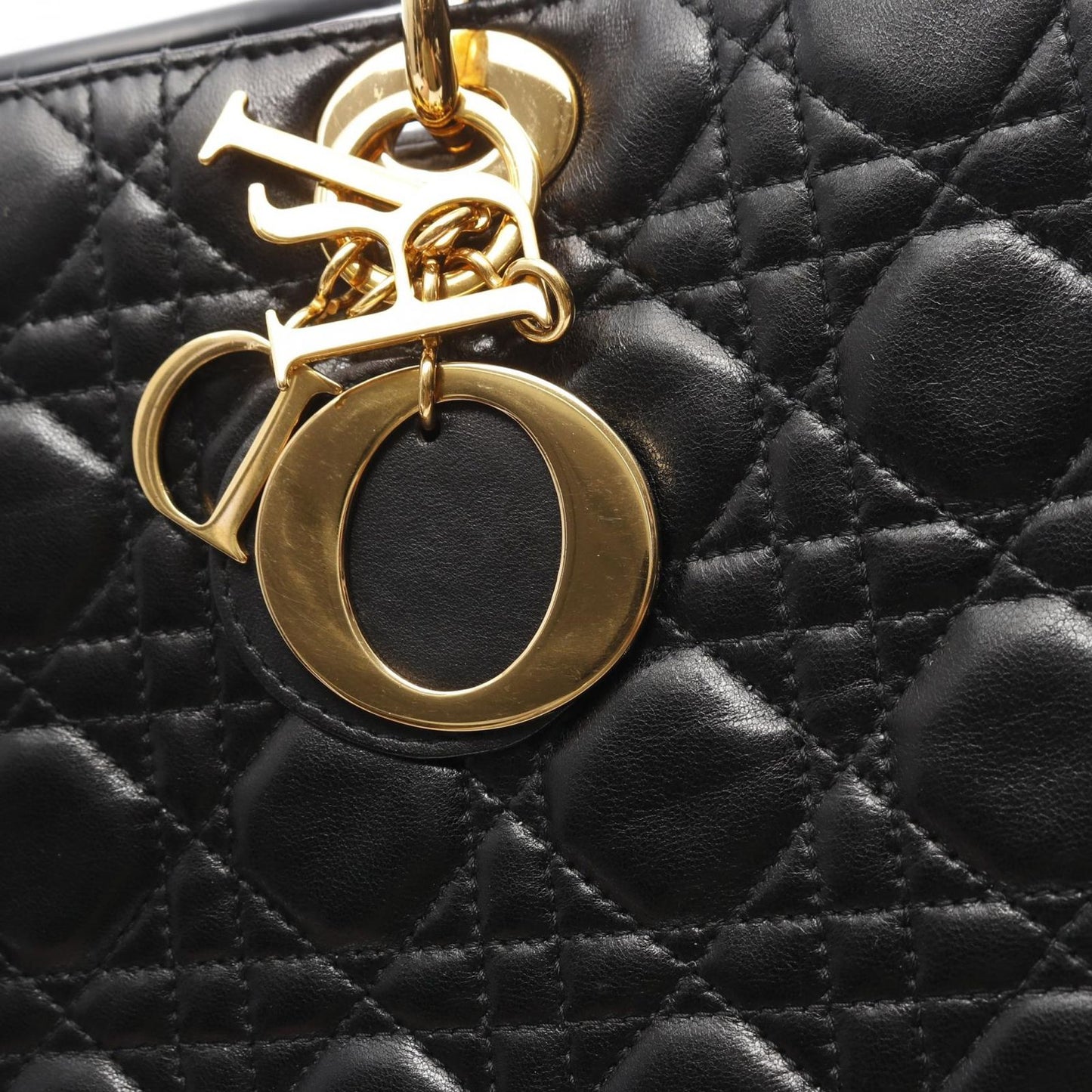 Dior Lady Dior Large Black Leather Handbag - Timeless Elegance