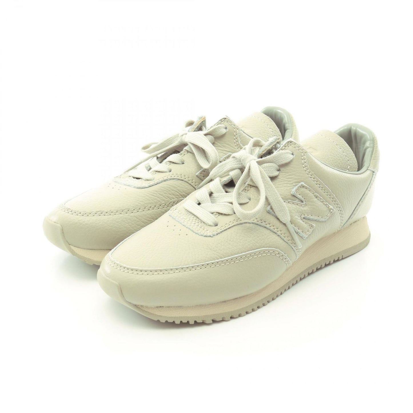 NEW BALANCE x AURALEE Leather Sneakers in Light Green - Exclusive Edition