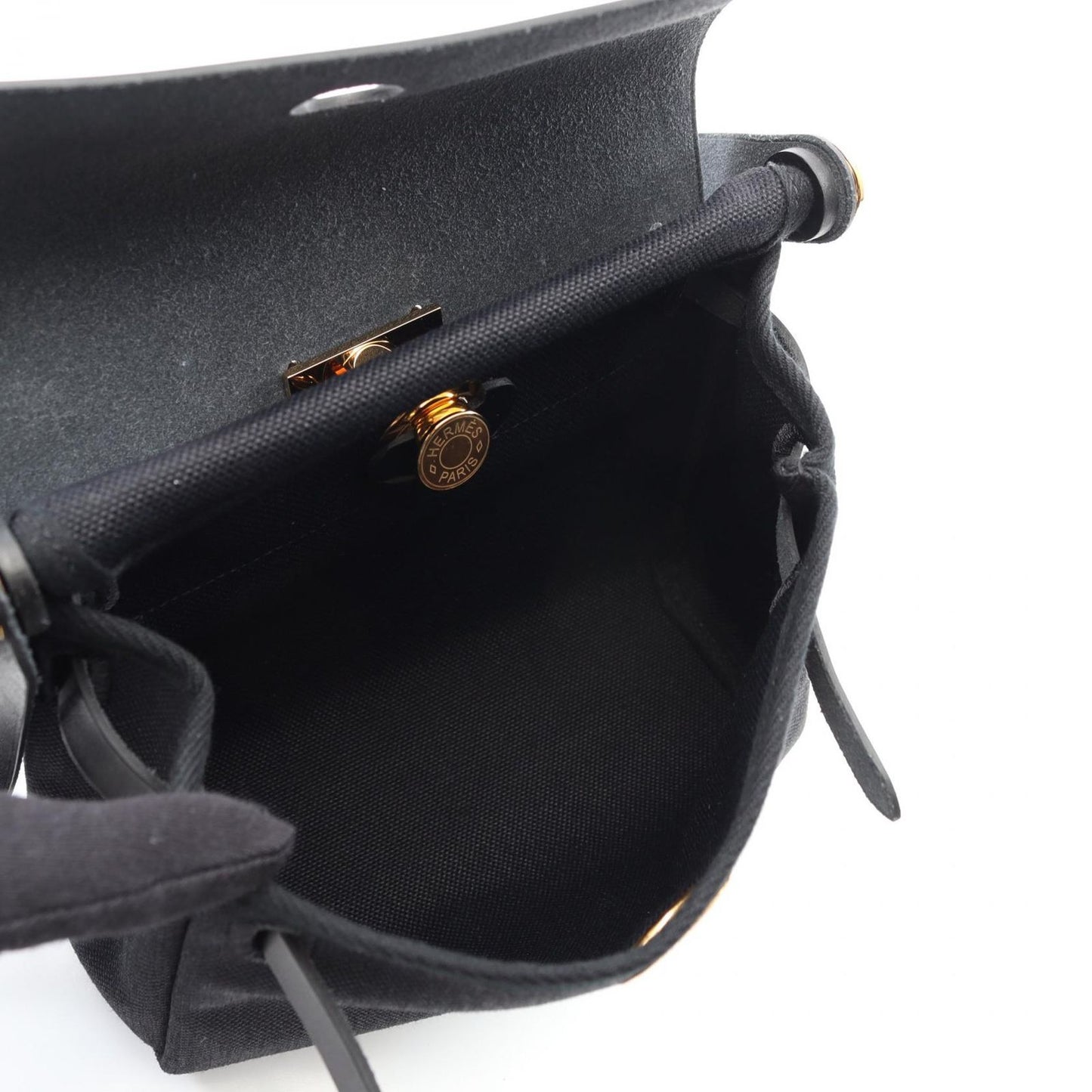 HERMES Mini Ethel Bag Zip Clutch in Black Canvas - Unused Luxury