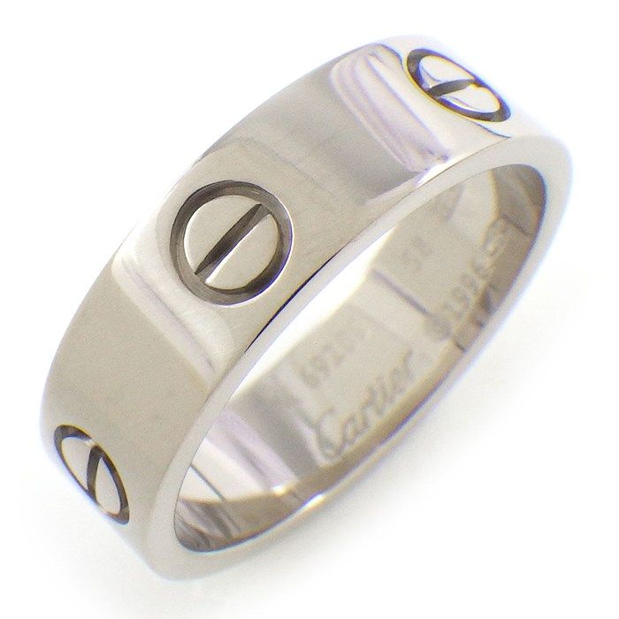 Cartier Love Ring Classic Model MM in K18 White Gold - Size 17