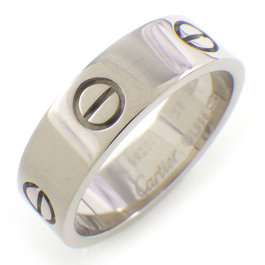 Cartier Love Ring Classic Model MM in K18 White Gold - Size 17