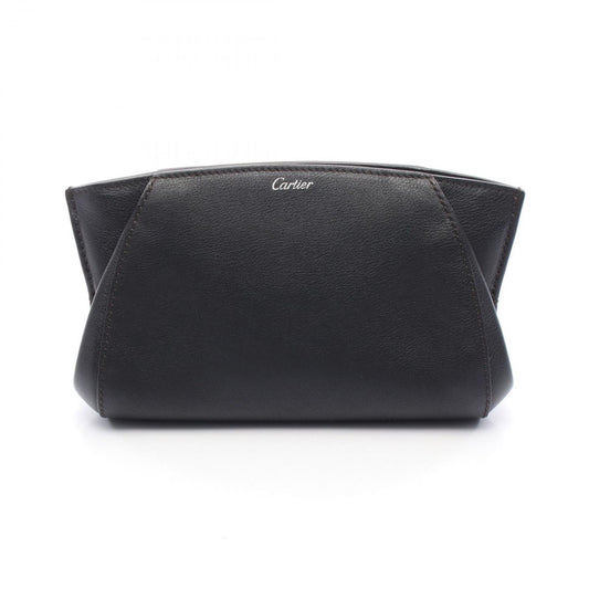 CARTIER C de Cartier 2C Black Leather Clutch Bag