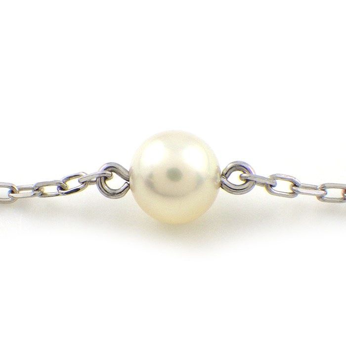 MIKIMOTO 8-Point Pearl Station Bracelet in K18 White Gold
