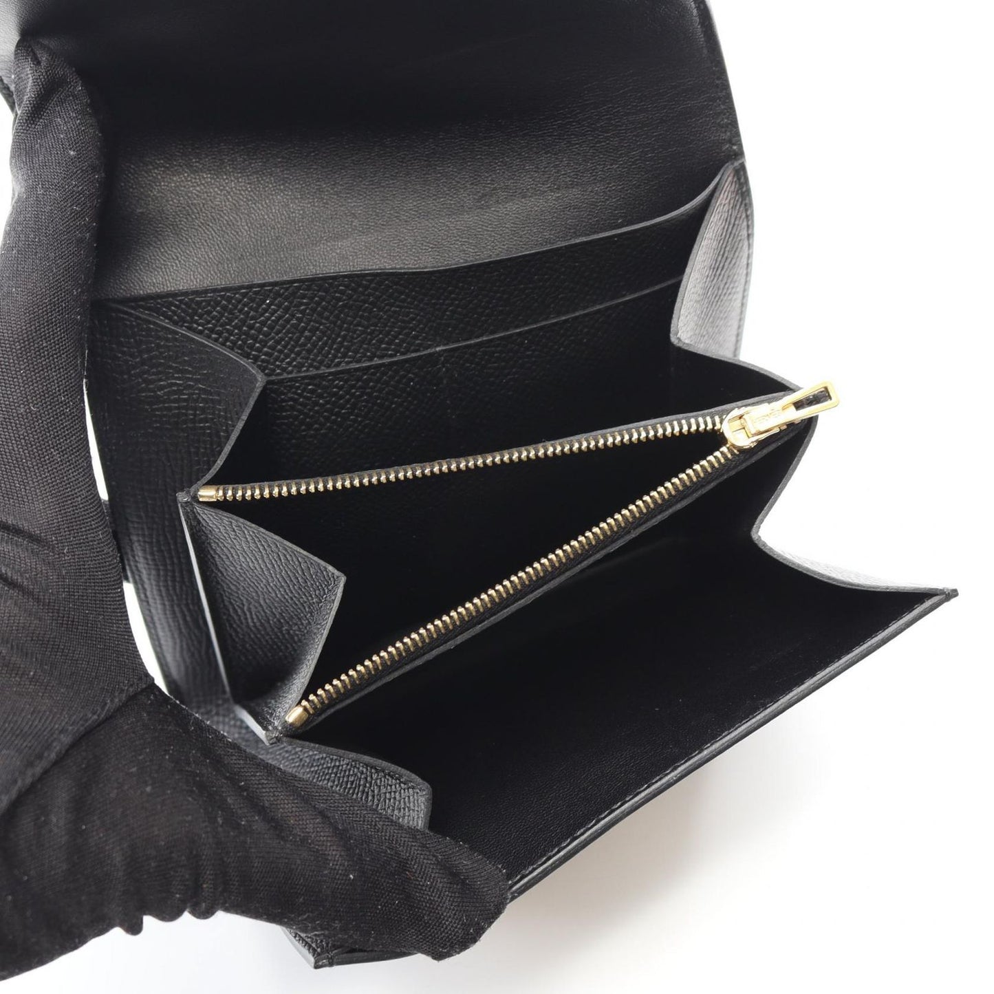 HERMES Constance Compact Wallet in Black - Timeless Elegance