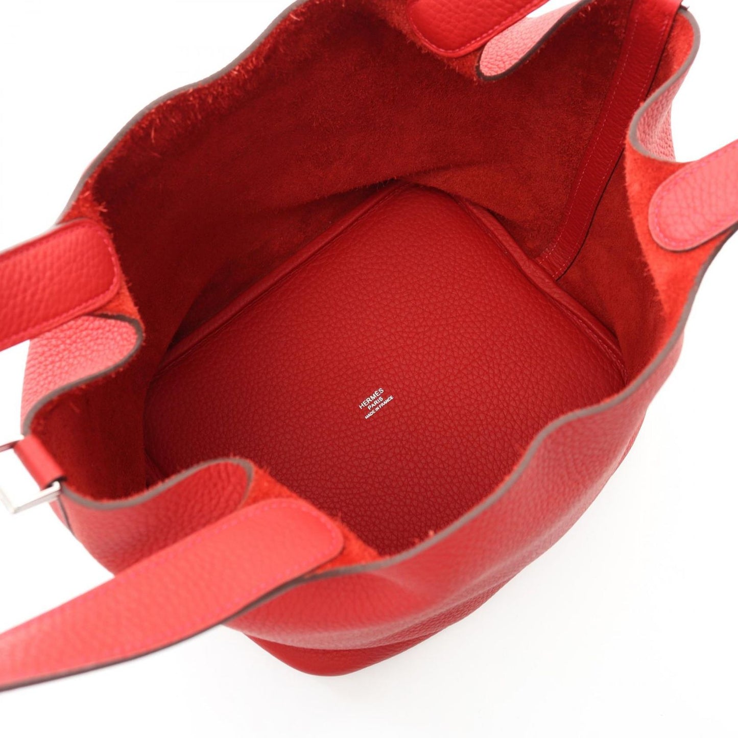 HERMES Picotin Lock MM Handbag in Vermilion Leather - Exquisite Craftsmanship