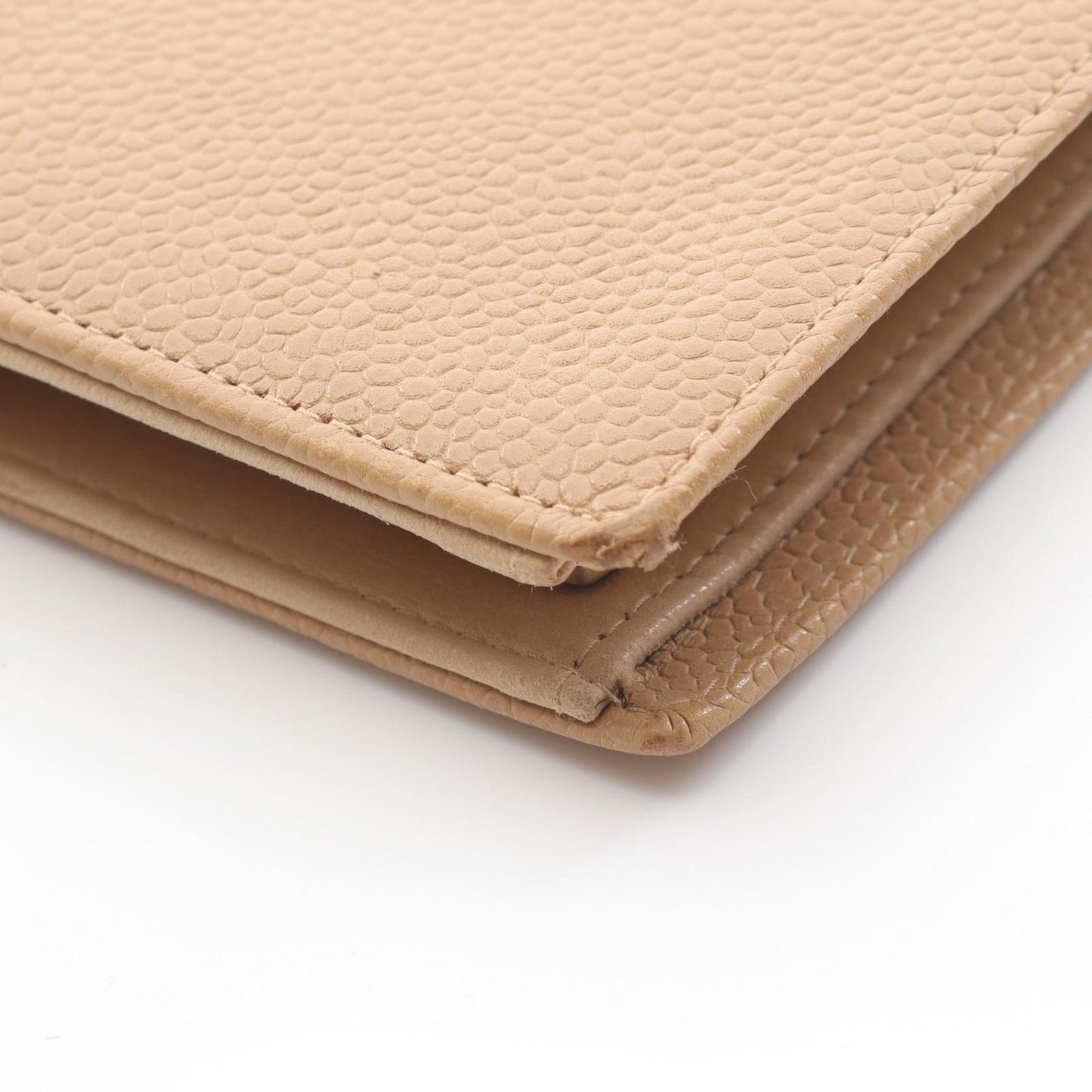 CHANEL Beige Leather Coco Mark Wallet - Timeless Elegance