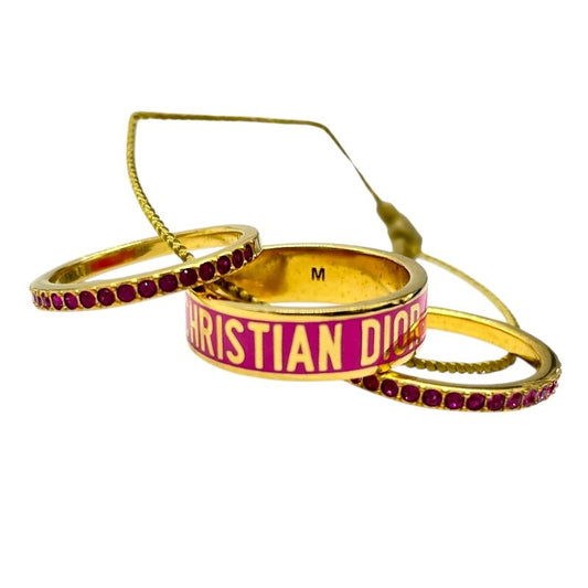 Christian Dior Code Triple Ring in Gold and Pink Metal