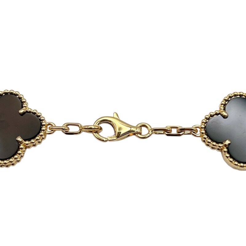 Van Cleef & Arpels Vintage Alhambra Long Necklace in K18 Gold & Onyx