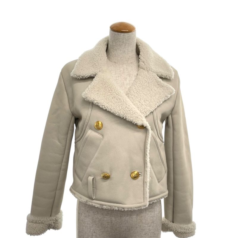 Fendi Cream Shearling Leather Jacket FM5360 - Exquisite Craftsmanship