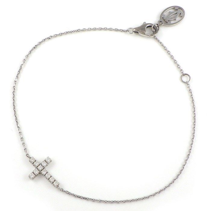 Cartier Symbol Cross Bracelet with Diamonds in K18 White Gold