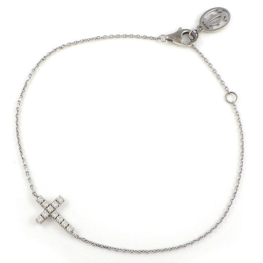 Cartier Symbol Cross Bracelet with Diamonds in K18 White Gold