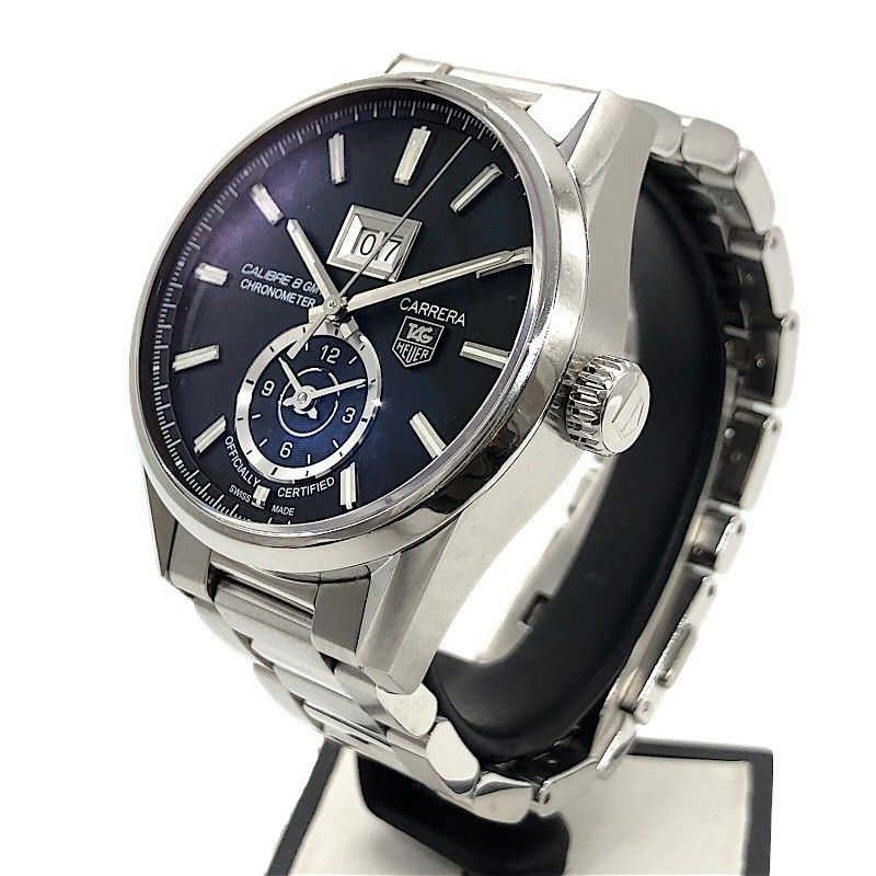 TAG Heuer Carrera Grand Date GMT WAR5010.BA0723 - Black & Silver Luxury Watch
