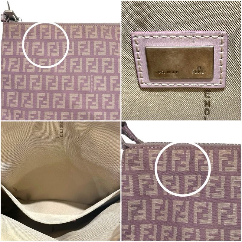 Fendi Zucca Pattern Pink Nylon Shoulder Bag - Exquisite Craftsmanship