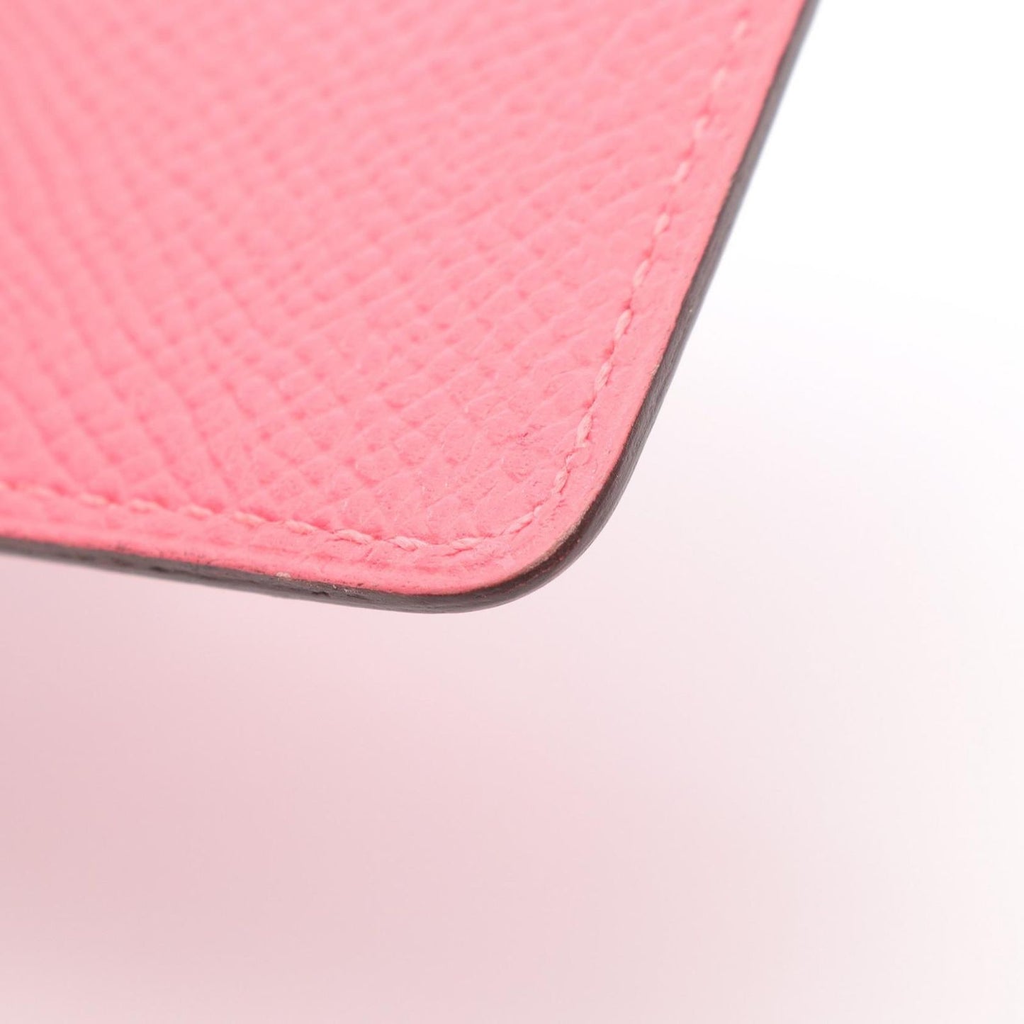 HERMES Porcrol Rose Azalee Card Case - Exquisite Pink Leather