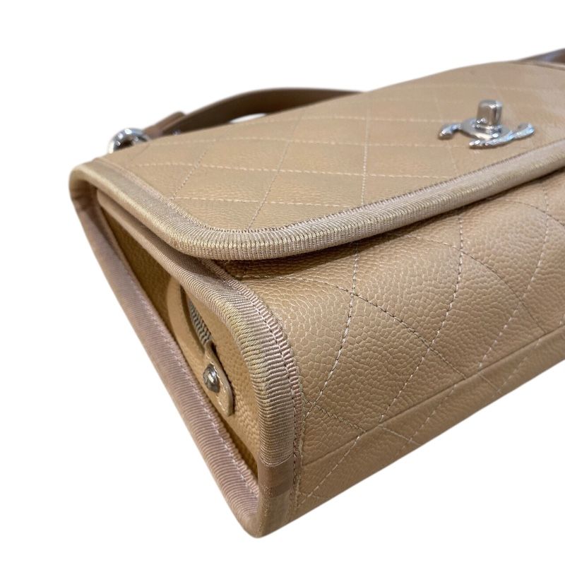 CHANEL Coco Mark 2-Way Handbag in Caviar & Canvas - Timeless Elegance