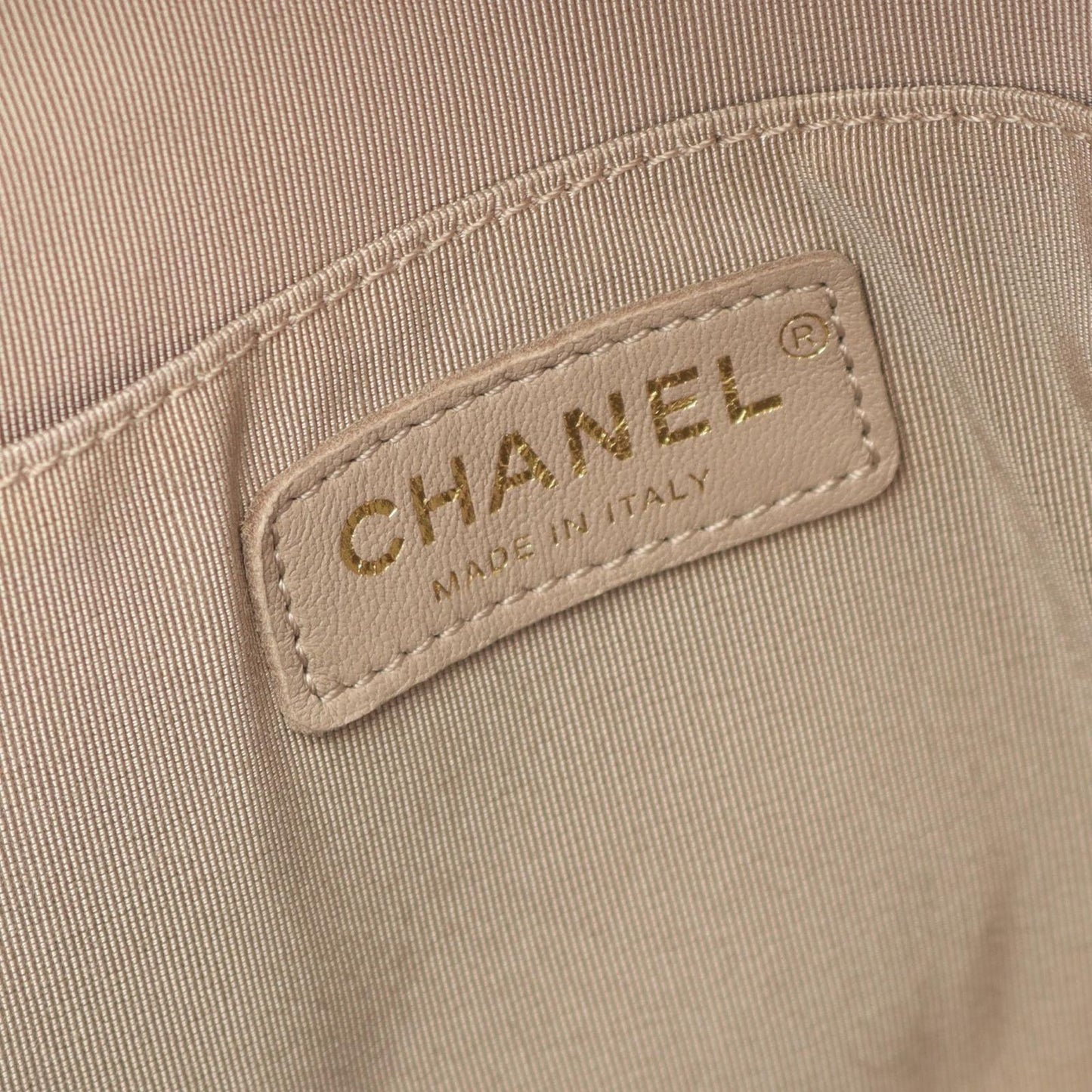 CHANEL Matelassé Backpack AS0870 in Beige Fabric & Leather
