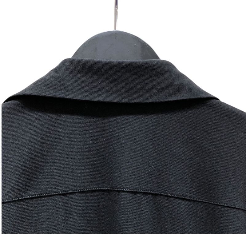 HERMES Layered Shirt Dress in Black Wool - Size 40