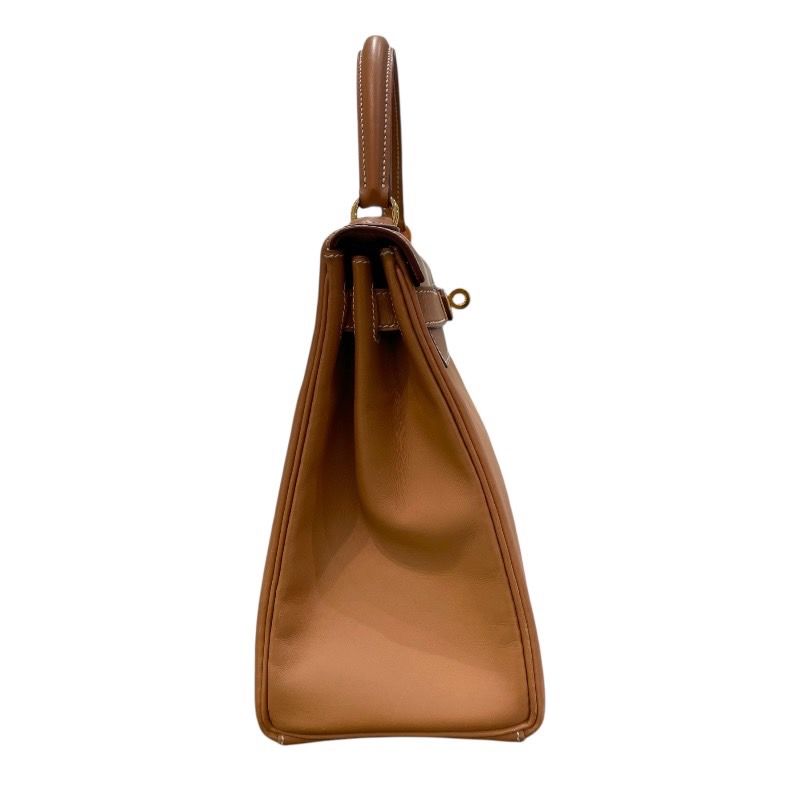 HERMES Kelly 28 Natural Leather Shoulder Bag with Gold Hardware