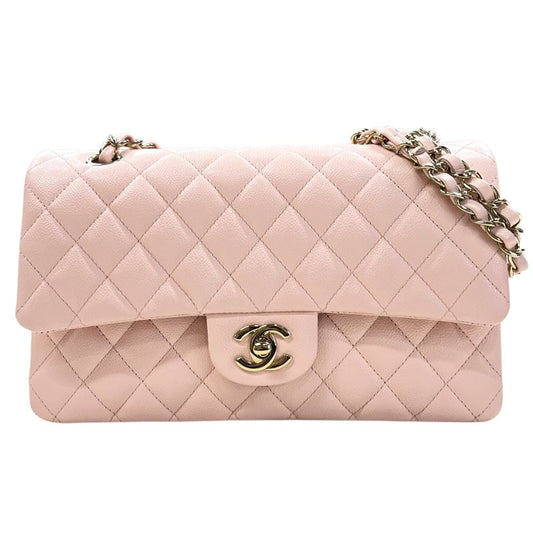 CHANEL Matelassé 25 Pink Caviar Skin Shoulder Bag with Silver Hardware