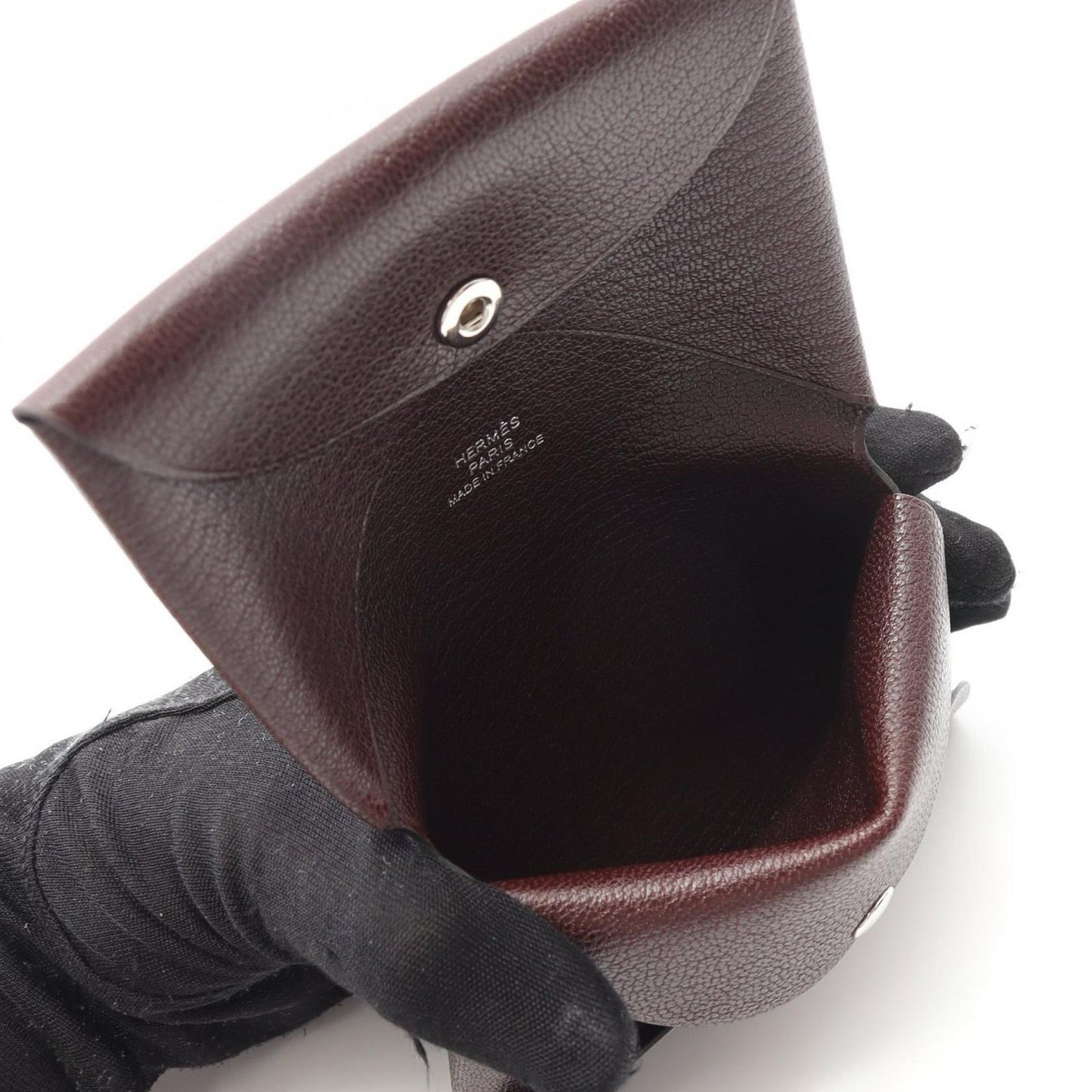 HERMES Calvi Duo Coin Case in Rouge Serre - Exquisite Craftsmanship