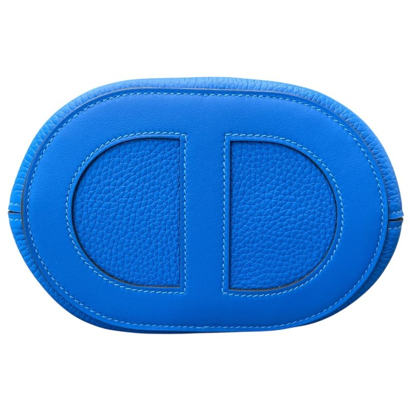 HERMES In The Loop 18 Monochrome K刻 Blue/Blue Togo Unisex Handbag