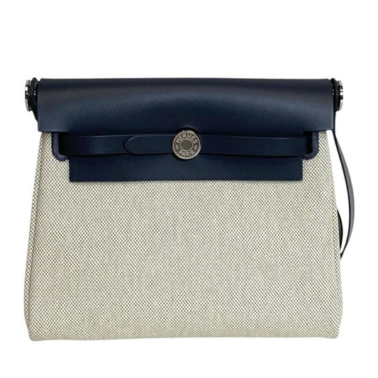 HERMES Émile Mini Zip Bag in Ecru Aldoise with Silver Hardware