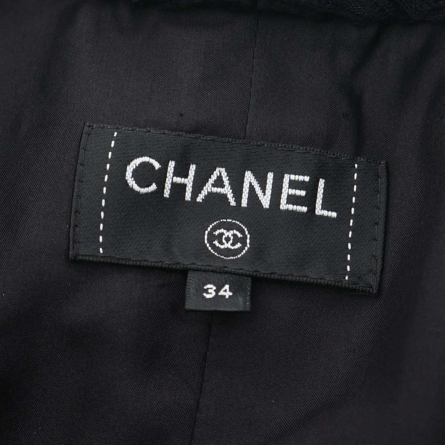 CHANEL Coco Mark Embroidered Wool Silk Skirt - Size 34
