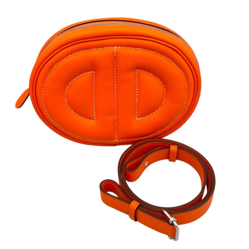 HERMES In The Loop Verso B刻 Orange Mini An/ Rose Azalee Shoulder Bag