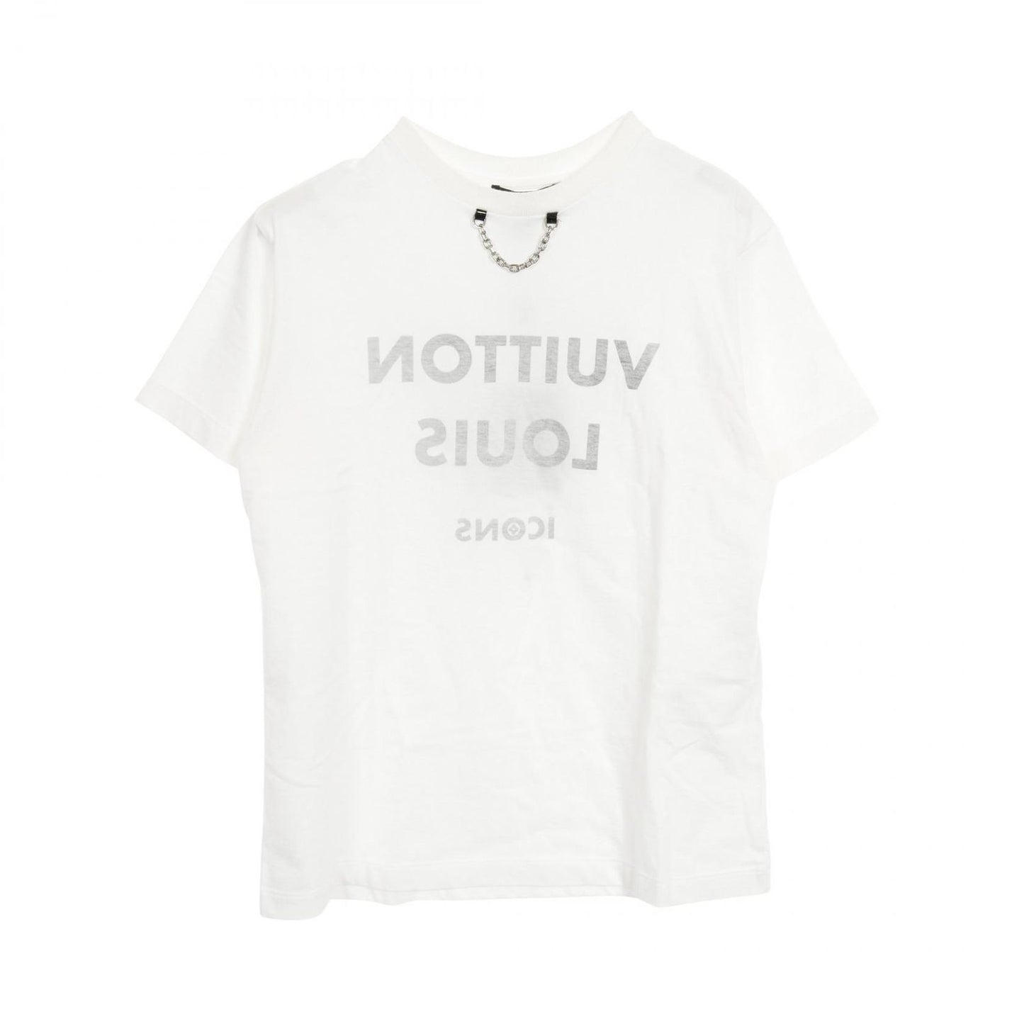 Louis Vuitton Inverted Logo Print Chain Detail Cotton T-Shirt