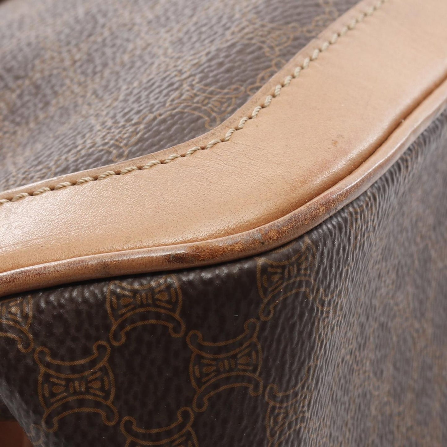 CELINE Macadam Handbag in Dark Brown PVC Coated Canvas