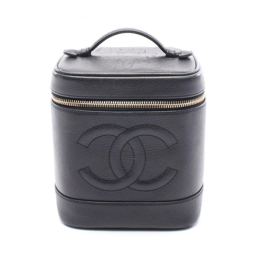 CHANEL Coco Mark Vanity Handbag in Black Caviar Skin - A01998