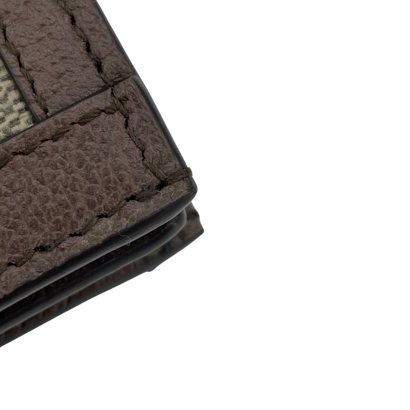 GUCCI GG Supreme Card Case Wallet - Brown Leather Elegance