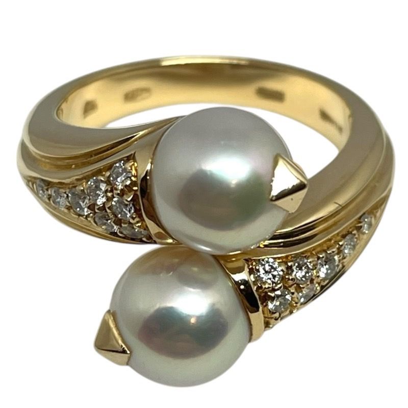 BVLGARI Passodoppio Ring 750 with Pearl and Diamond