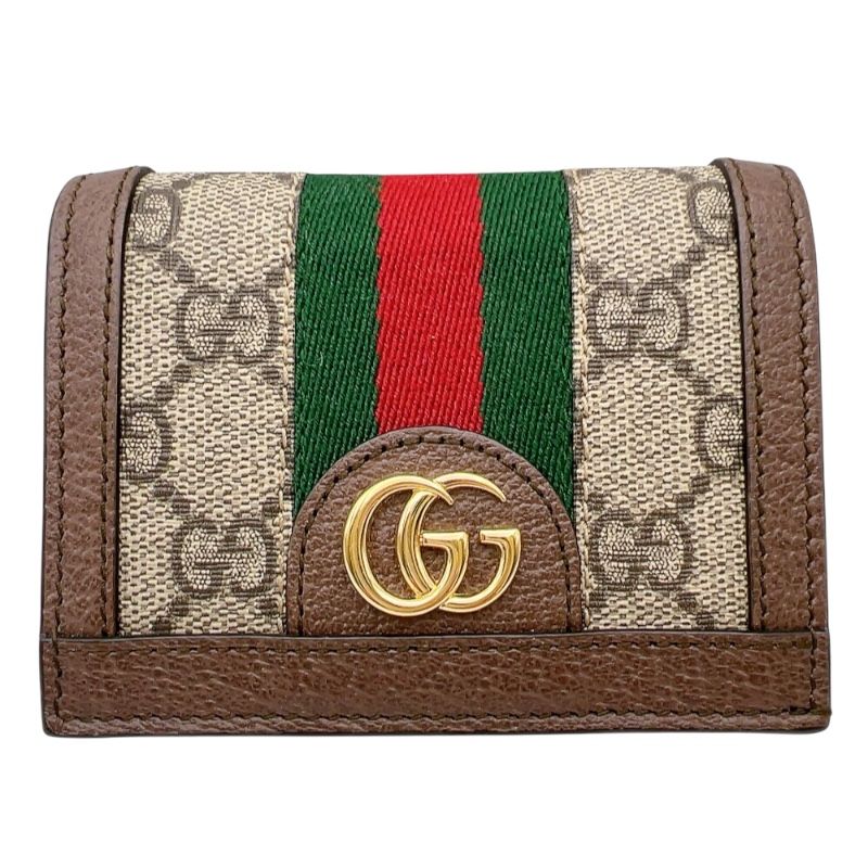 GUCCI Ophidia GG Mini Wallet - Brown with Gold Hardware