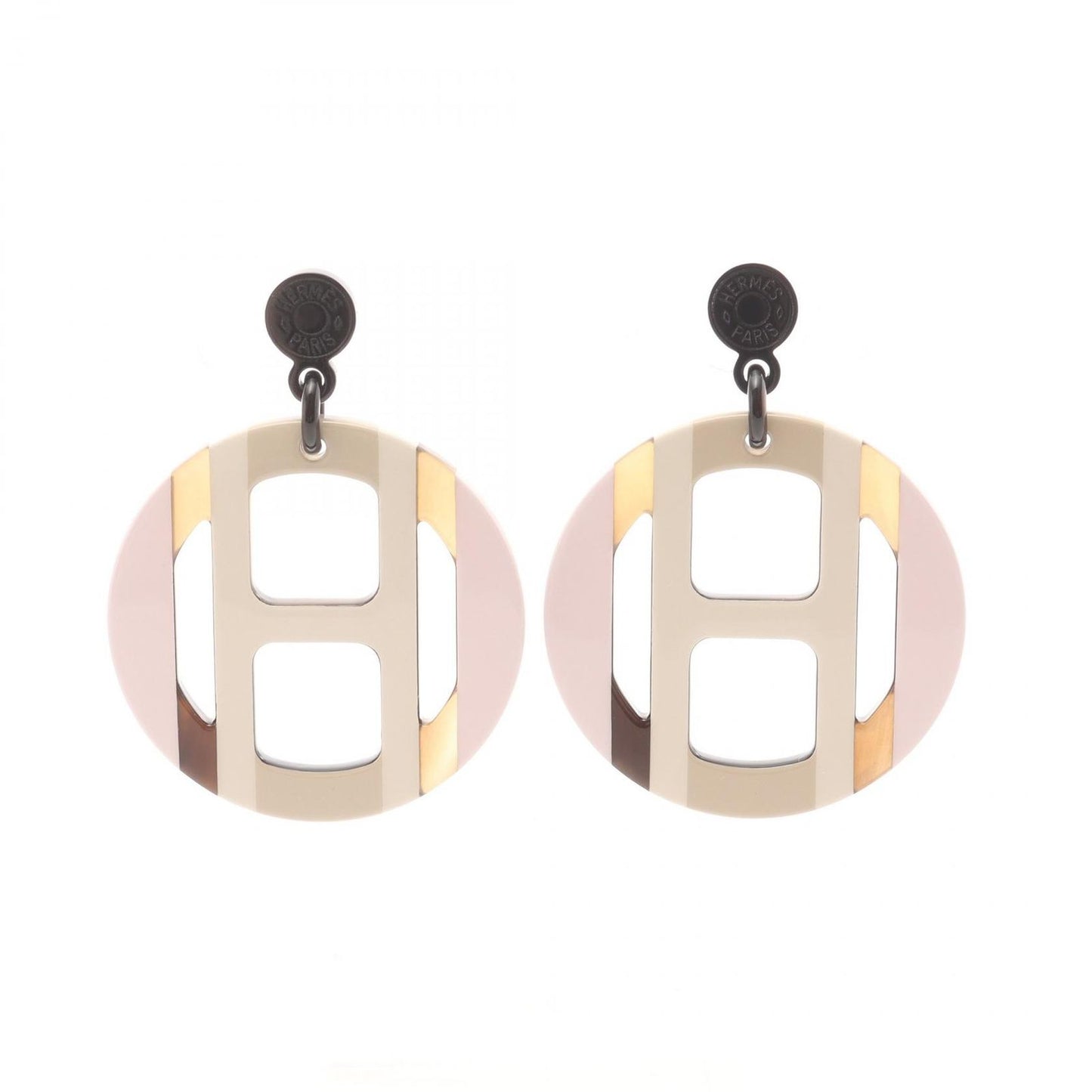 HERMES H Équipe Buffalo Horn Orb Earrings - Exquisite Craftsmanship