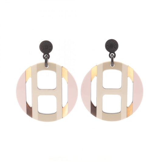 HERMES H Équipe Buffalo Horn Orb Earrings - Exquisite Craftsmanship