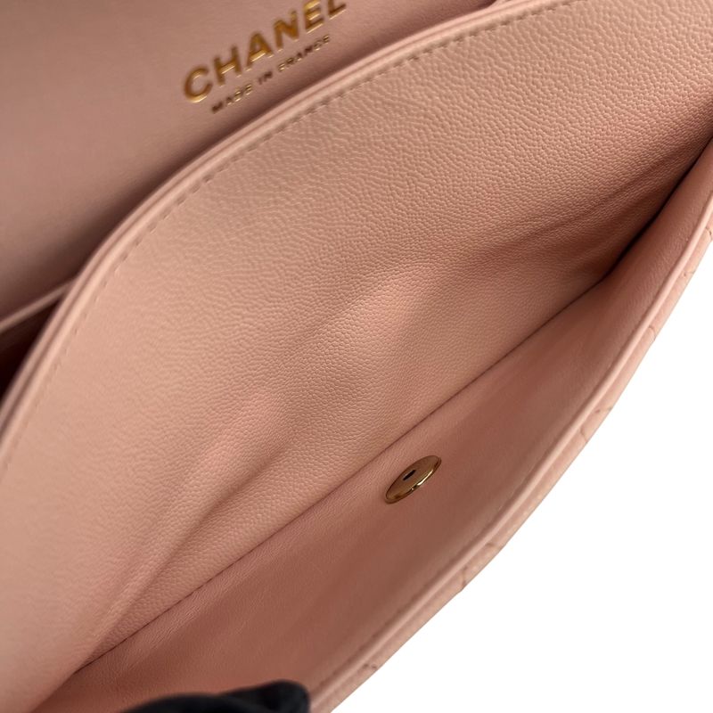 CHANEL Matelassé 25 Pink Caviar Skin Shoulder Bag with Silver Hardware