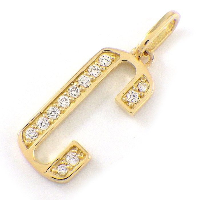 Elegant Diamond Initial C Pendant in 18K Yellow Gold