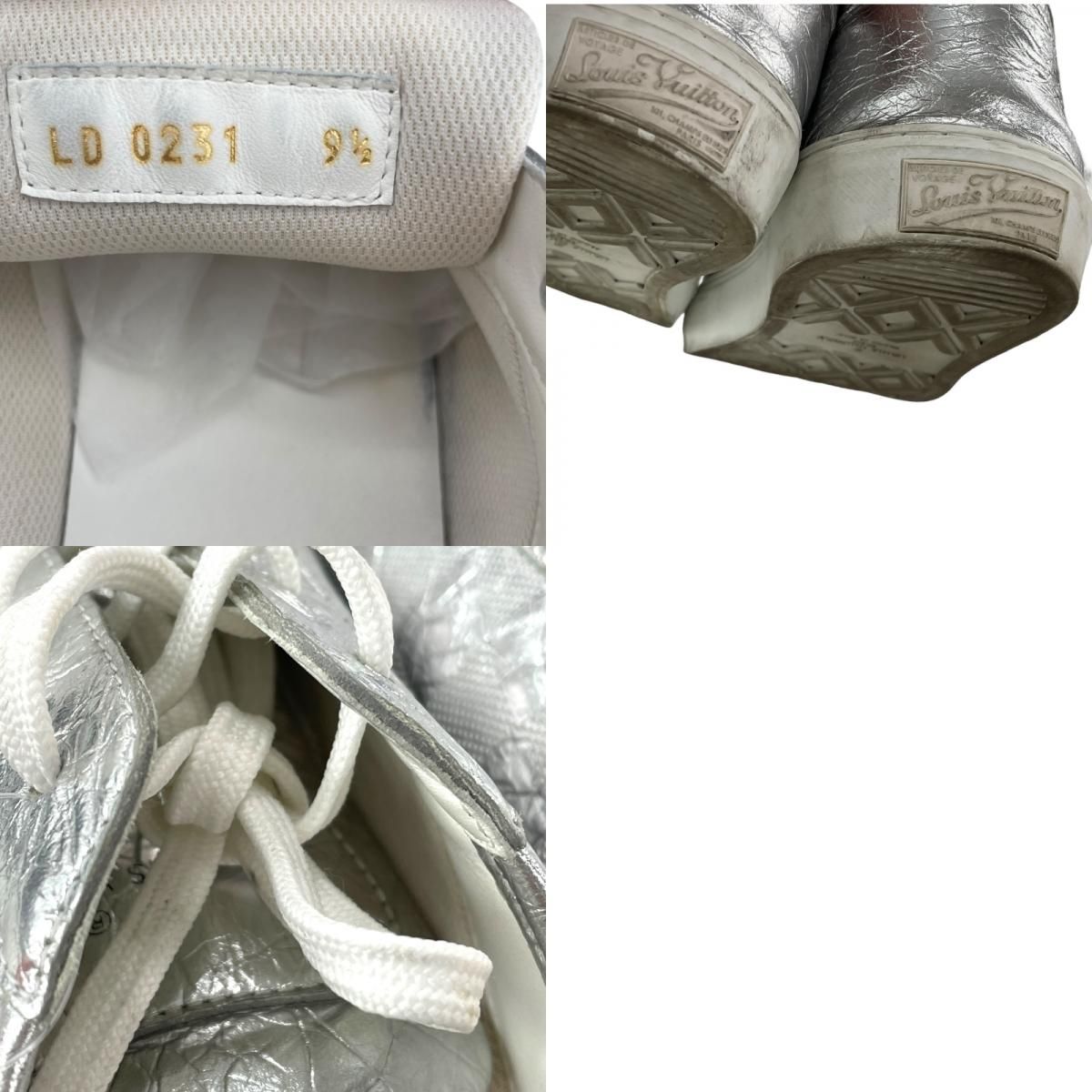 Louis Vuitton Tattoo Line Metallic Low-Cut Sneakers - Silver, UK9.5