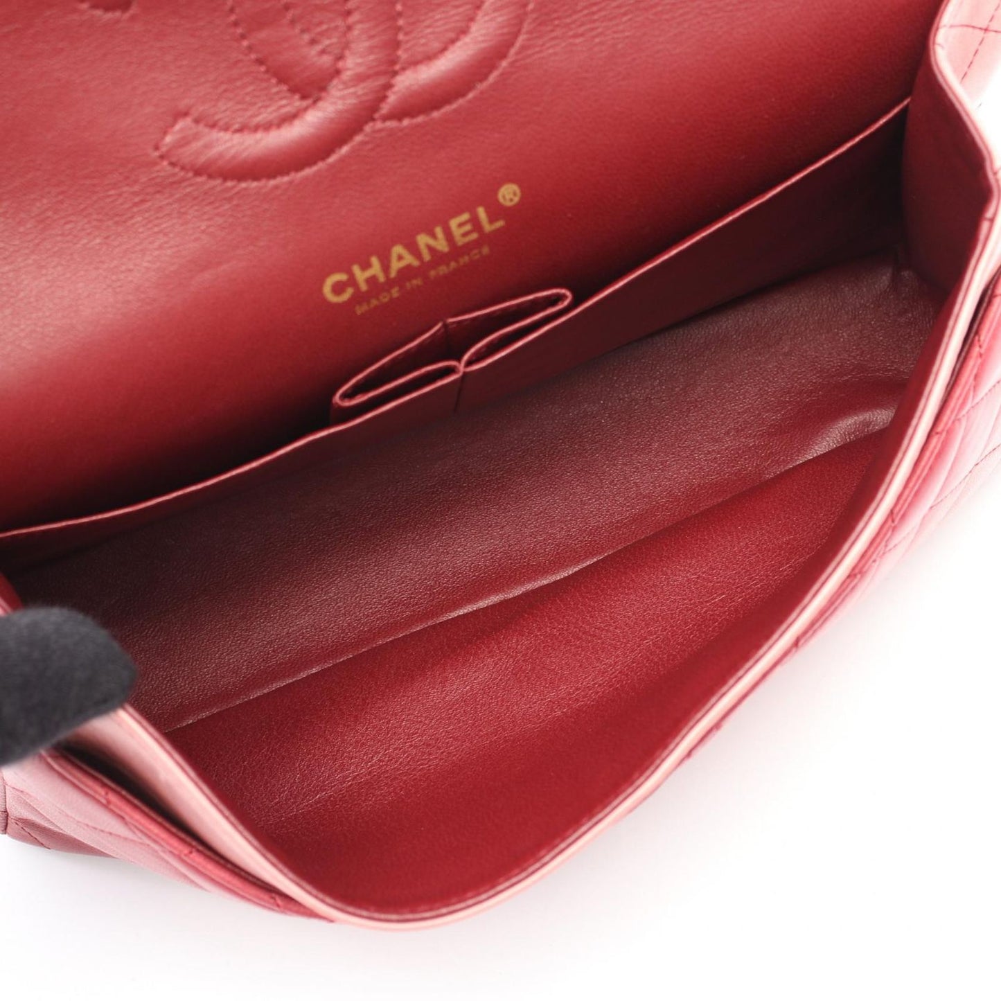 CHANEL Matelassé Double Flap Shoulder Bag in Red Gradient Lambskin